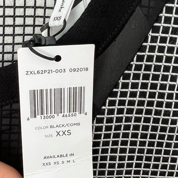 NWT BCBGeneration Black White Checkered Shift Dress. Size XXS - Picture 8 of 10